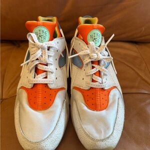 Nike Huarache with Orange and Blue Highlights